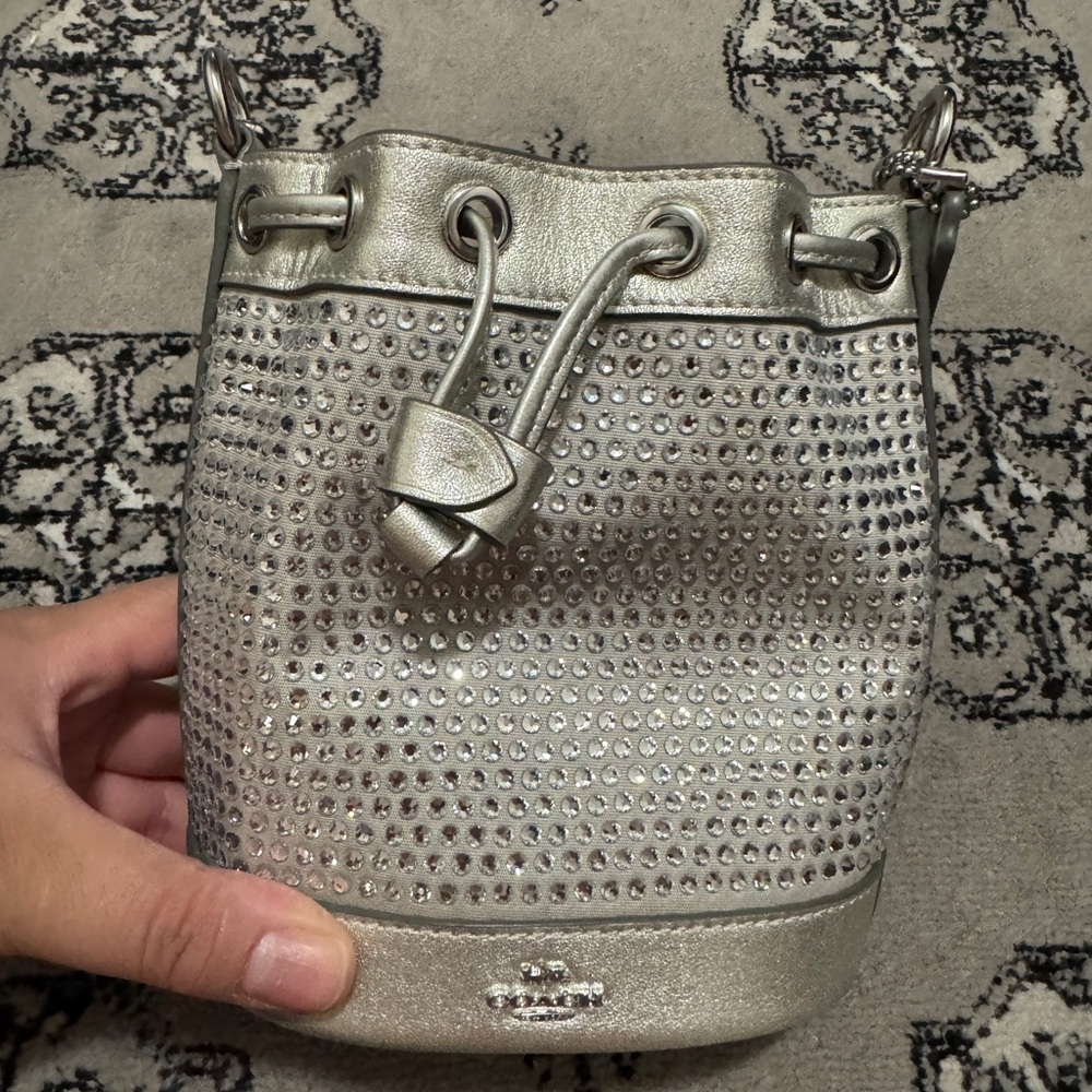 Coach Silver Studded Bucket Bag